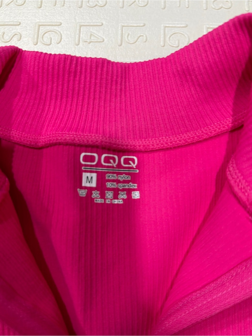 Hot Pink Ribbed Zip-Front One-Piece Bodysuit - Picture 2 of 3
